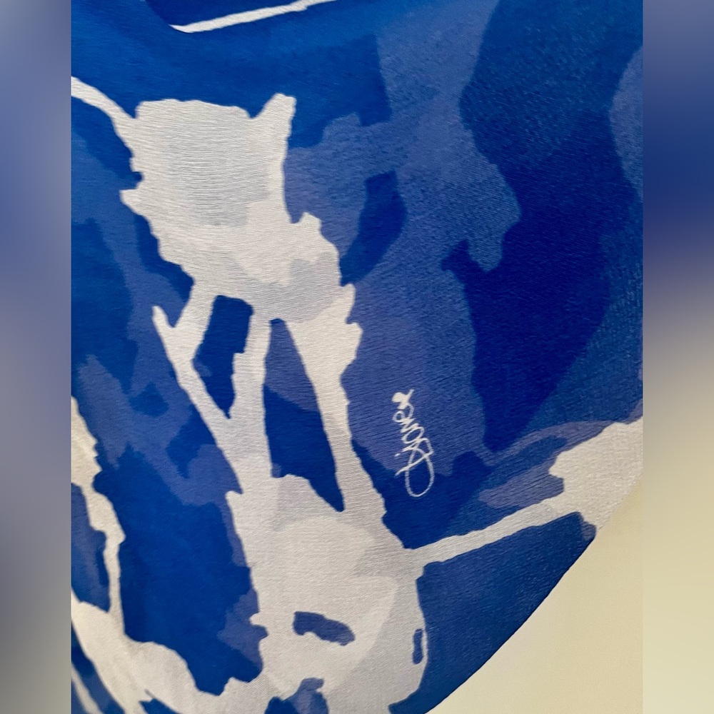 ❗️SOLD❗️Diane Von Furstenberg Fleurette Silk Blue & White Dress Size 2/XS EUC - Picture 10 of 15